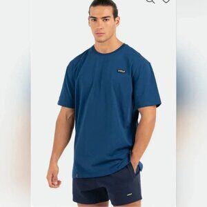 TLF Apparel OG Oversized Gym Tee Short Sleeve Athletic Stretch Soft Navy Large